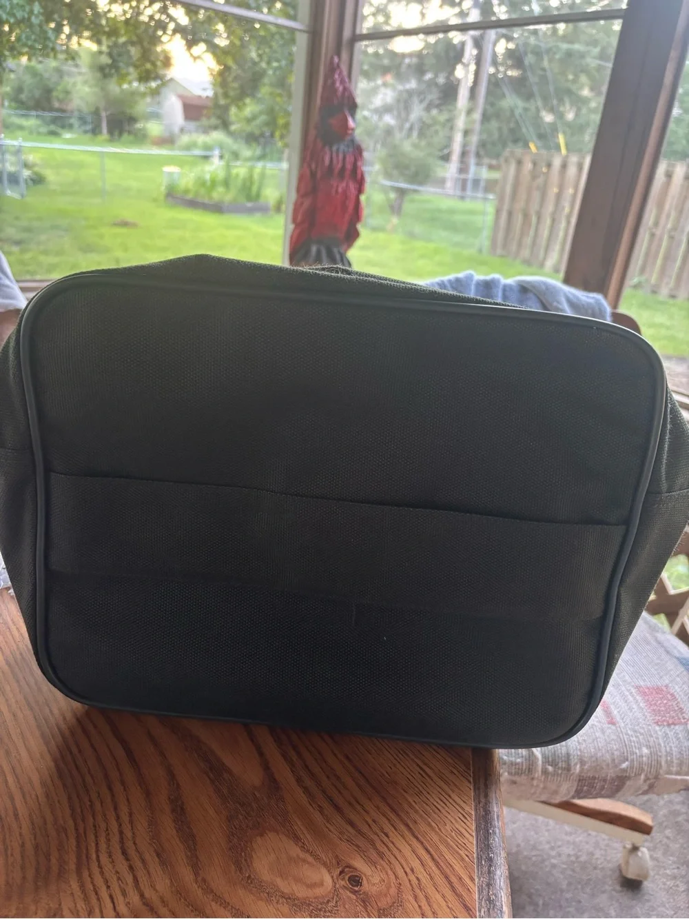 Centennial II Green Travel Tote with outside pockets 11x14x6